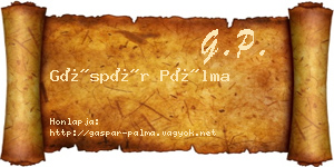 Gáspár Pálma névjegykártya